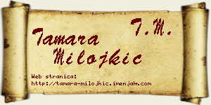 Tamara Milojkić vizit kartica